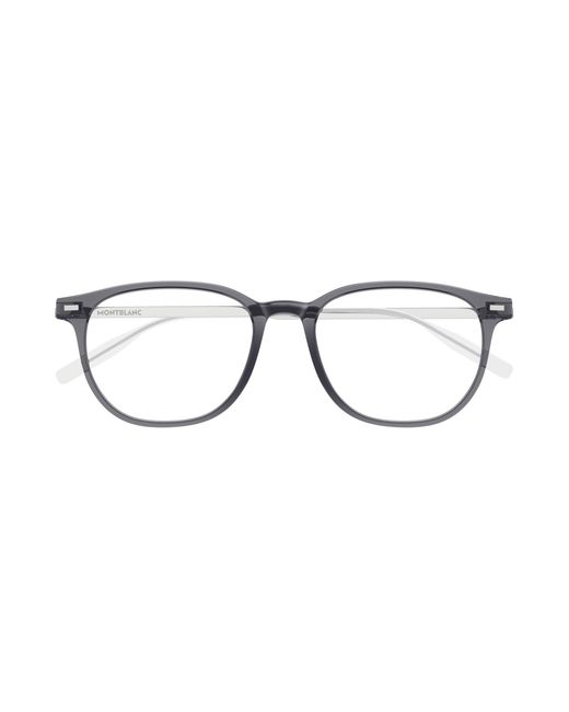 Montblanc Black Mb0448Oa 003 Optical Frames Injected Transparent Round for men