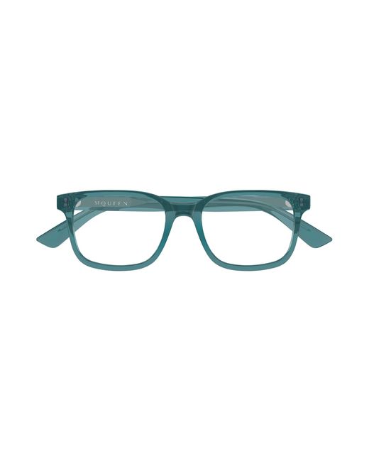 McQueen Black Am0541O 010 Optical Frames Acetate Transparent Squared for men