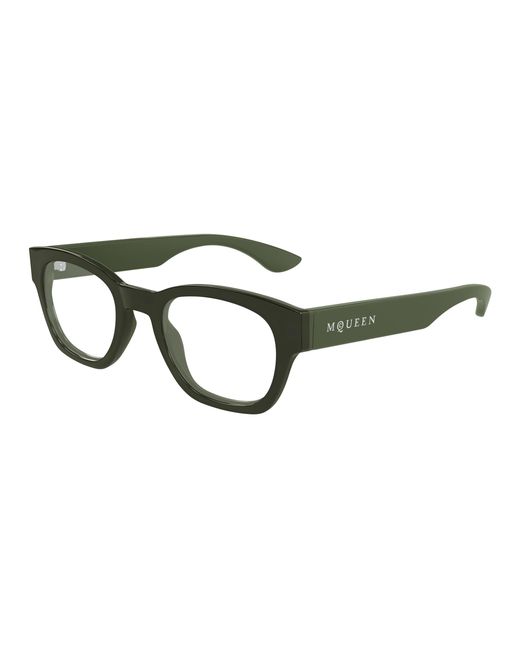 McQueen Black Am0530O 008 Optical Frames Acetate Transparent Round for men