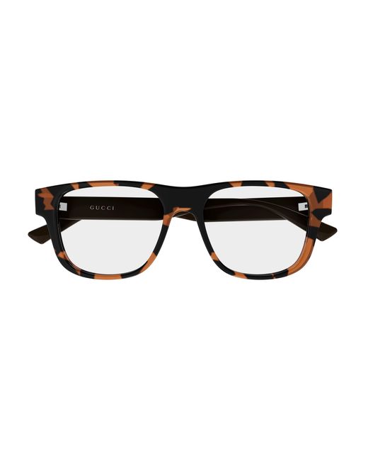 Gucci Black Gg2086O 007 Optical Frames Injected Transparent Squared for men