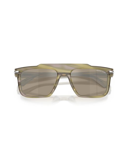 Michael Kors Black Mk2278U Boston 40407I Sunglasses Acetate Squared Normal Mirrored for men