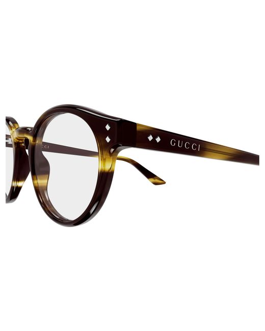 Gucci Black Gg2133O 002 Optical Frames Acetate Transparent Round for men