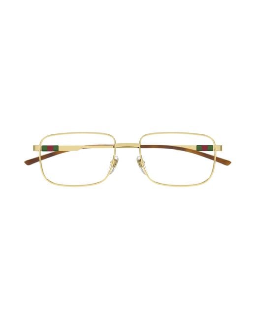 Gucci Black Gg1678O 002 Optical Frames Metal Transparent Squared for men
