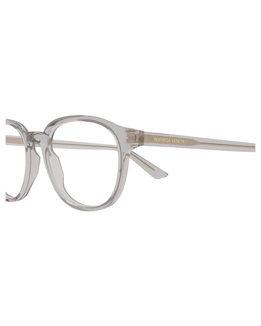 Bottega Veneta Black Bv1312O 011 Optical Frames Acetate Transparent Round for men
