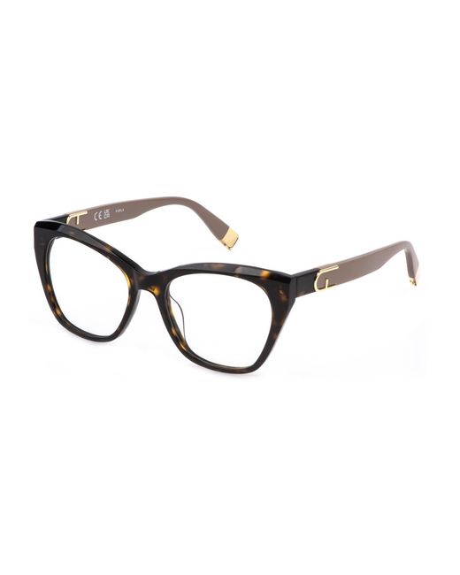 Furla Black Vfu825V 722 Optical Frames Acetate Cat Eye
