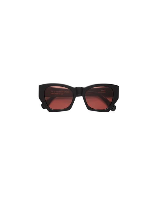 Retrosuperfuture Black Bw5 Amata Fantome Sunglasses Acetate Bordeaux Geometric Normal Shaded
