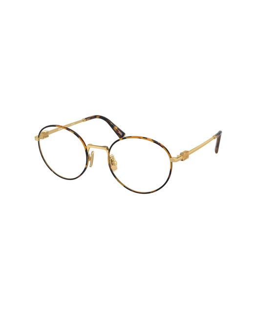 Miu Miu Black Mu 52Xv 14U1O1 Optical Frames Metal Transparent Round Normal