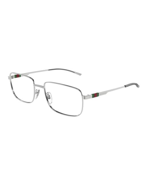 Gucci Black Gg1678O 004 Optical Frames Metal Transparent Squared for men