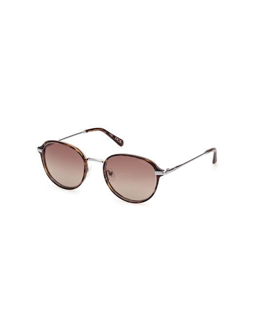 Guess Black Gu00068 52H Sunglasses Injected Round Polarized Shaded for men