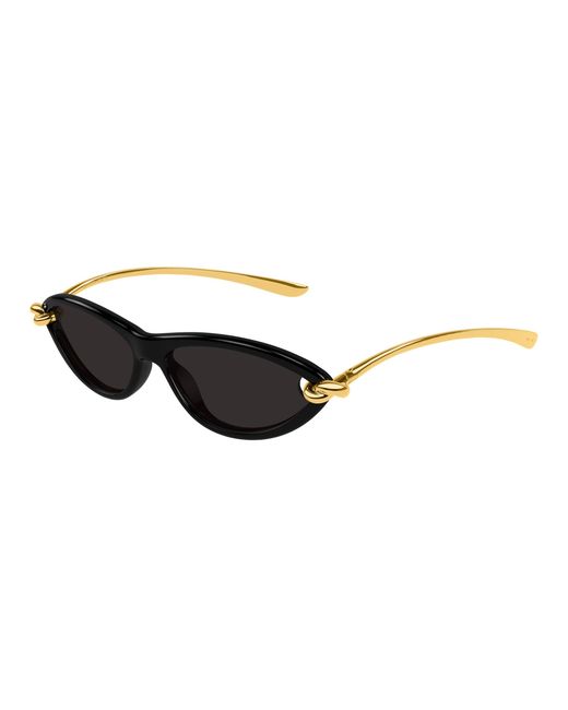 Bottega Veneta Black Bv1390S 001 Sunglasses Injected Cat Eye