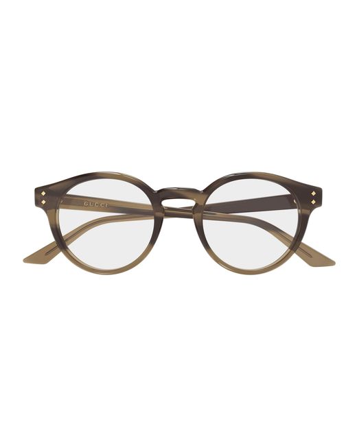 Gucci Black Gg2133O 004 Optical Frames Acetate Transparent Round for men