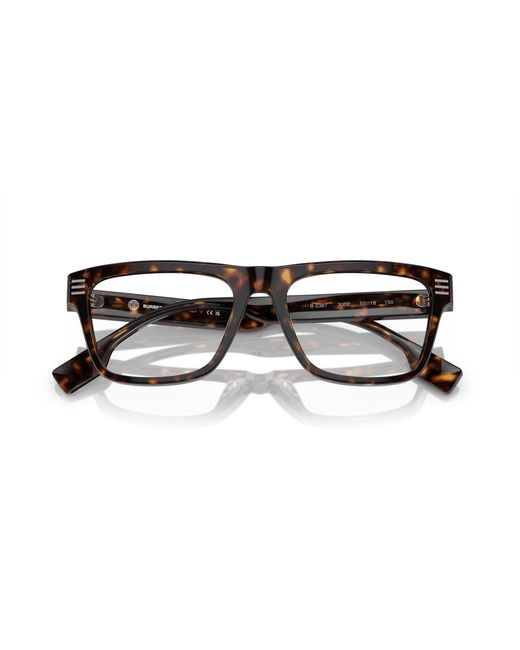 Burberry Black Be2387 3002 Optical Frames Acetate Transparent Squared Normal for men
