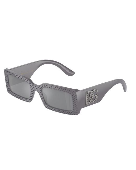 Dolce & Gabbana Gray Dg4447B 30906G Sunglasses Acetate Squared Mirrored Mirror
