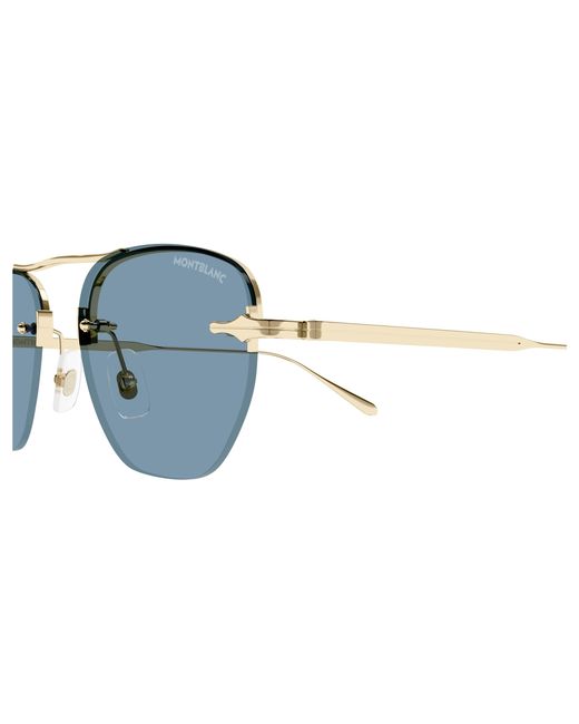 Montblanc Black Mb0404S 003 Sunglasses Metal Round for men
