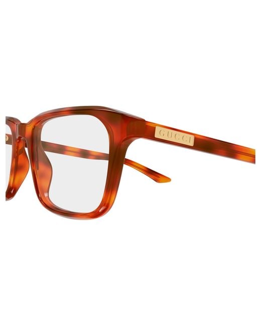 Gucci Black Gg2081O 008 Optical Frames Acetate Transparent Squared for men