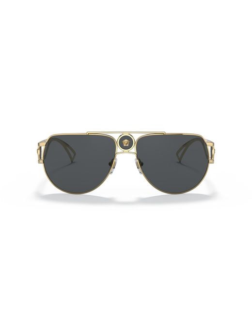 Versace Black Ve2225 100287 Sunglasses Metal Pilot Normal for men