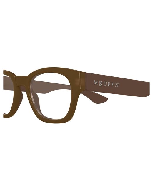 McQueen Black Am0530O 007 Optical Frames Acetate Transparent Round for men