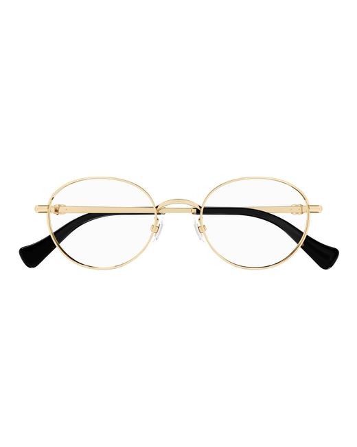 Gucci Black Gg1608Ok 003 Optical Frames Titanium Transparent Round