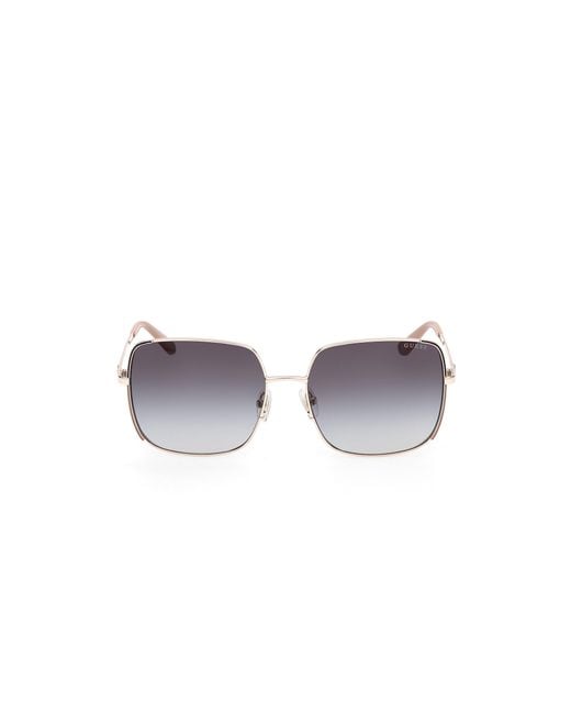 Guess Black Gu00194 32B Sunglasses Metal Smoke Squared Normal