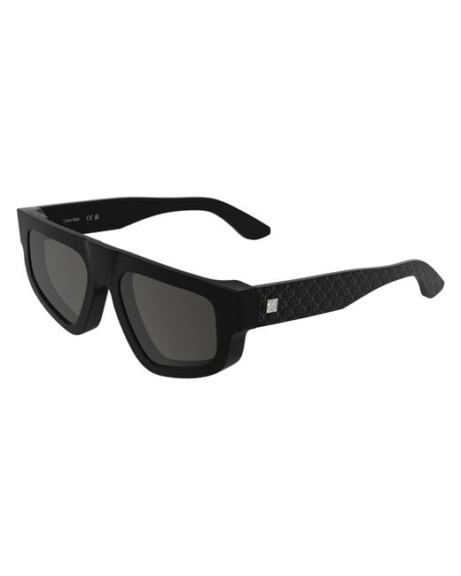 Calvin Klein Black Ck25539S 001 Sunglasses Acetate Smoke Squared Normal