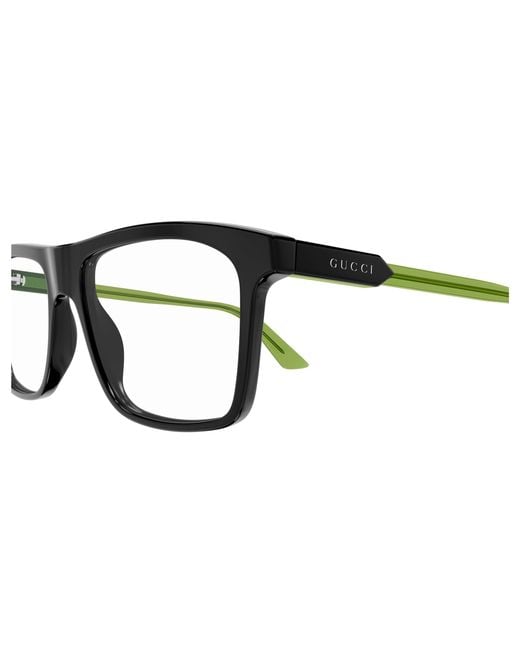 Gucci Black Gg1820O 006 Optical Frames Acetate Transparent Squared for men