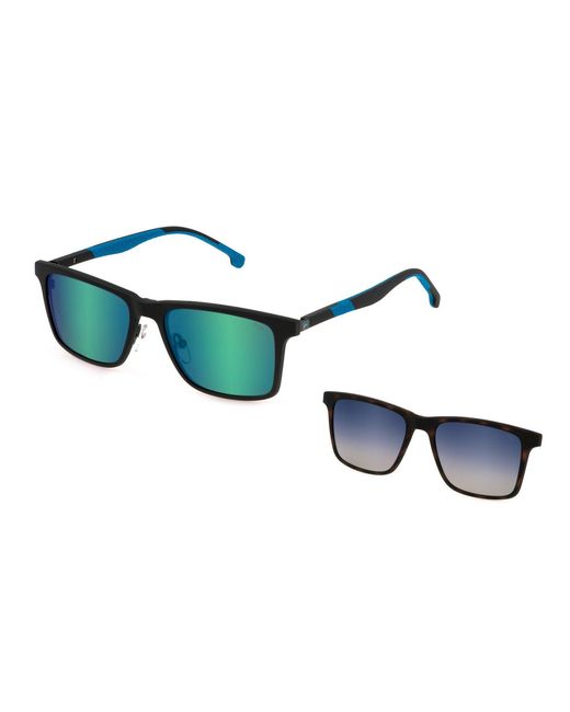 Fila Black Ufi530 568P Sunglasses Metal Smoke Squared Polarized for men