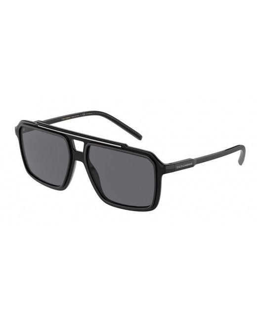 Dolce & Gabbana Black Dg6147 501/81 Sunglasses Plastic Squared Polarized for men