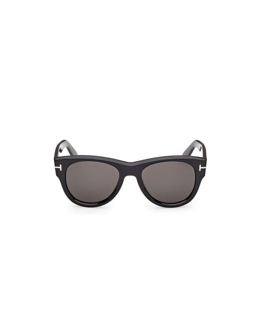 Tom Ford Black Ft1305 Burton-02 01A Sunglasses Acetate Smoke Round Normal for men