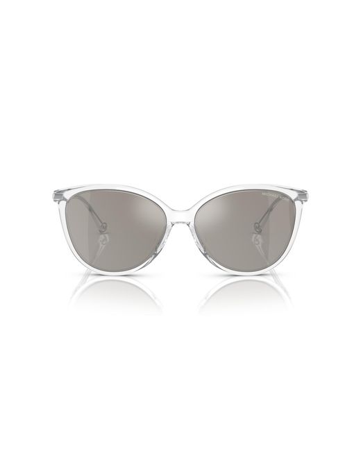 Michael Kors Black Mk2184U Dupont 30156G Sunglasses Injected Cat Eye Mirrored Shaded