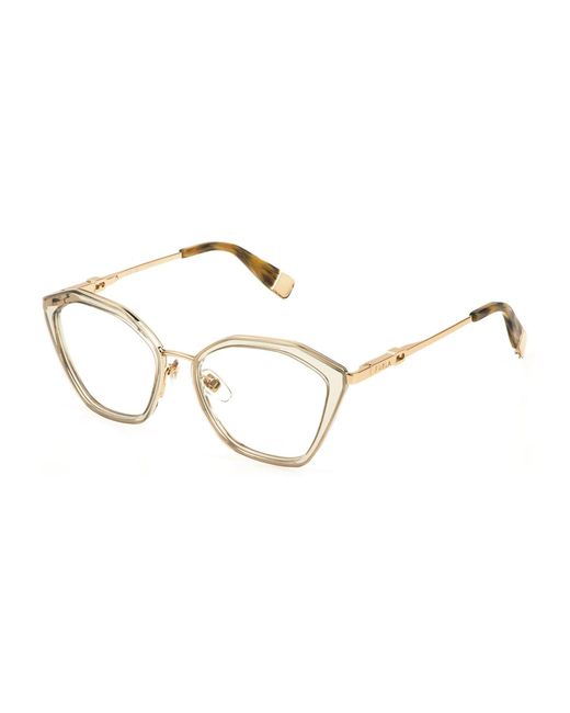 Furla Black Vfu831 300Y Optical Frames Metal Geometric