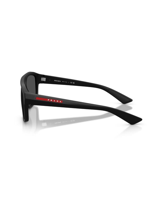 Prada Linea Rossa Black Ps B02S 1Bo06F Sunglasses Injected Geometric Normal for men