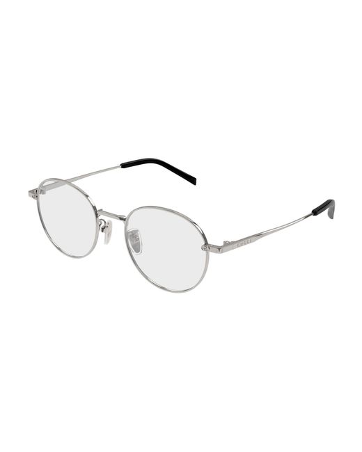 Gucci Black Gg2004Oa 003 Optical Frames Metal Transparent Round
