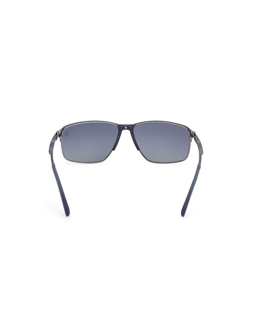 Timberland Black Tb00040 91D Sunglasses Metal Smoke Squared Polarized for men