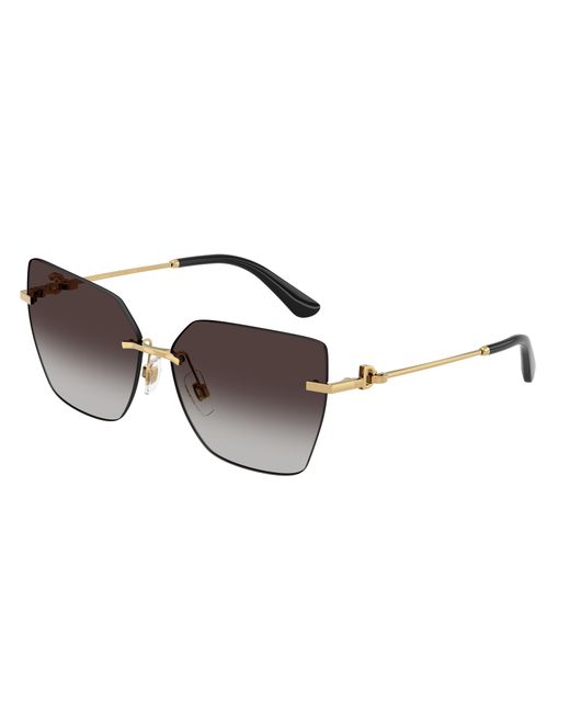 Dolce & Gabbana Black Dg2321 02/8G Sunglasses Metal Cat Eye Normal Shaded