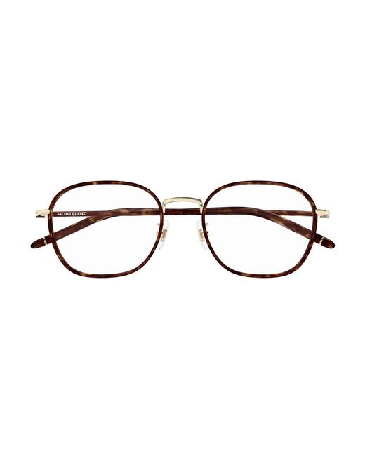 Montblanc Black Mb0368Oa 002 Optical Frames Metal Transparent Squared for men