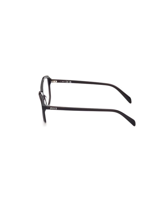 Emilio Pucci Black Ep5238 001 Optical Frames Acetate Geometric Normal