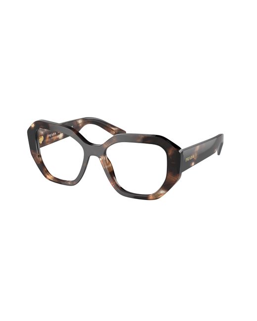Prada Black Pr A07V 07R1O1 Optical Frames Acetate Transparent Geometric Normal
