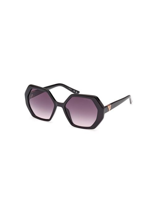 Guess Black Gu7879 01B Sunglasses Injected Geometric Normal Shaded
