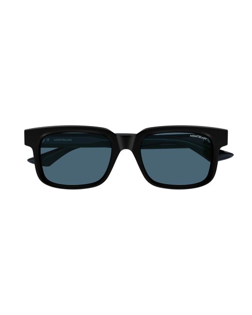 Montblanc Black Mb0383S 003 Sunglasses Acetate Squared for men