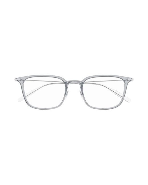 Montblanc Black Mb0100O 002 Optical Frames Injected Transparent Squared for men