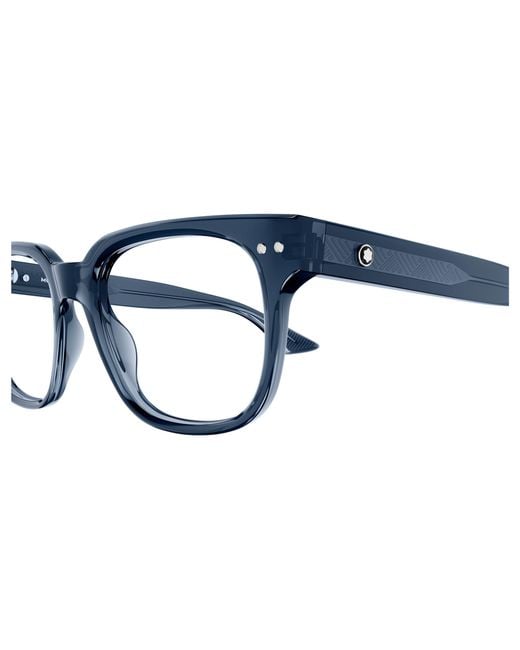 Montblanc Black Mb0321O 004 Optical Frames Acetate Transparent Squared for men
