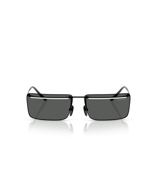 Prada Black Pr C53S Yc460T Sunglasses Metal Squared Normal for men
