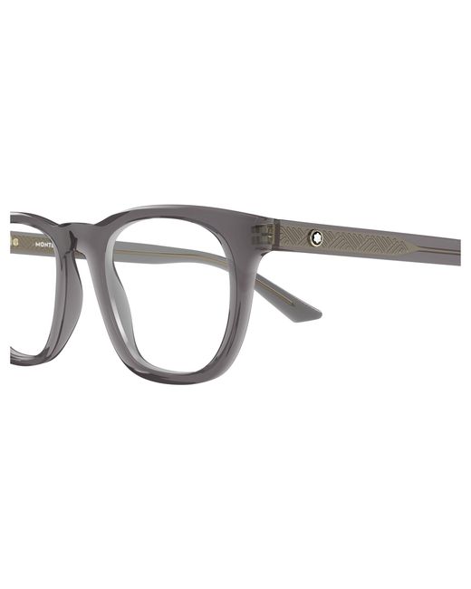 Montblanc Black Mb0422O 009 Optical Frames Acetate Transparent Squared for men