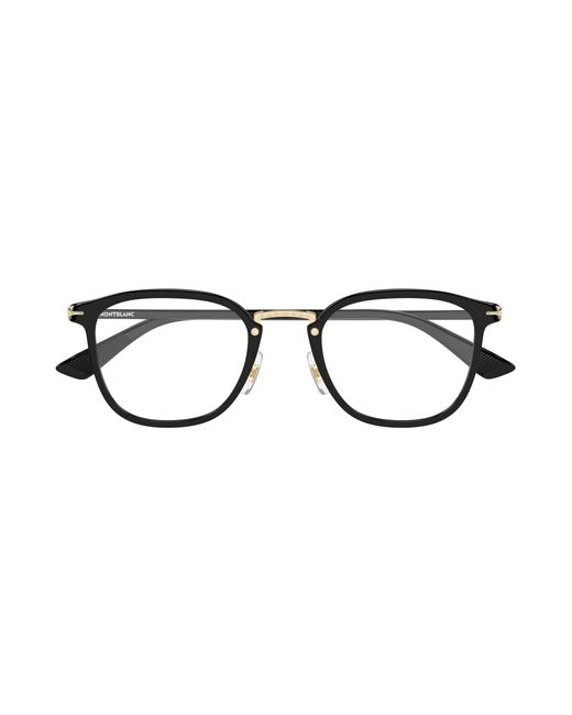 Montblanc Black Mb0440Oa 002 Optical Frames Acetate Transparent Round for men