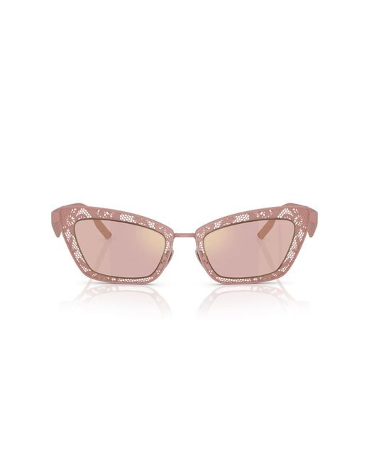 Dolce & Gabbana Black Dg2311 13651T Sunglasses Steel Cat Eye Mirrored