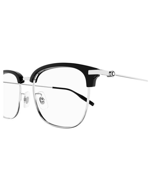 Montblanc Black Mb0316Oa 001 Optical Frames Acetate Transparent Squared for men