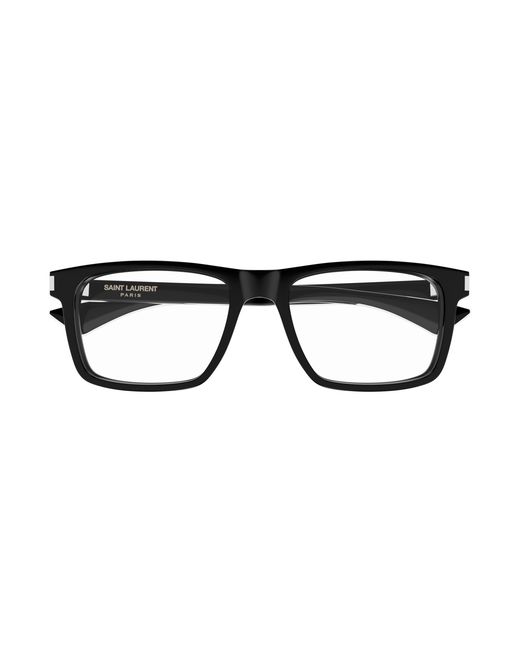 Saint Laurent Black Sl 882 006 Optical Frames Acetate Transparent Squared for men