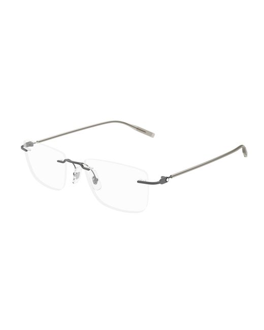 Montblanc Black Mb0431O 001 Optical Frames Metal Transparent Squared for men