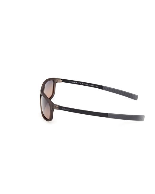 Timberland Black Tb00062-H 20D Sunglasses Injected Smoke Squared Polarized for men