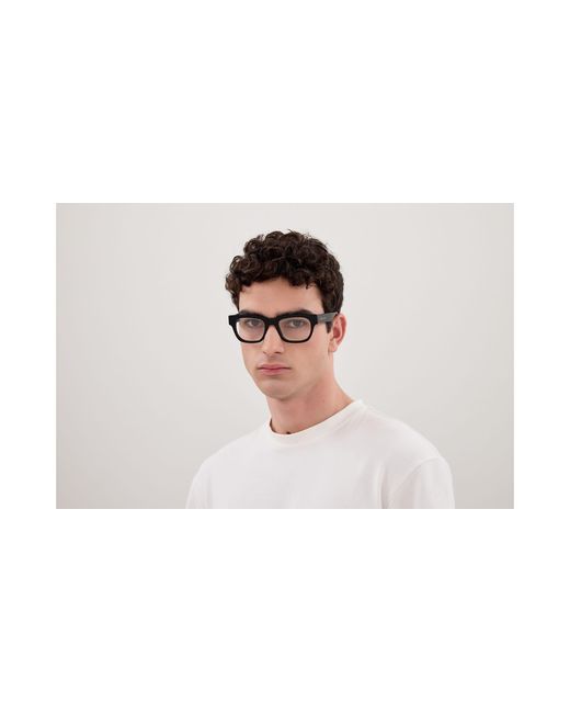 McQueen Black Am0531O 001 Optical Frames Acetate Transparent Squared for men